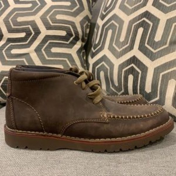 Clarks Vargo Apron Dark Brown Leather Boots - 8.5M